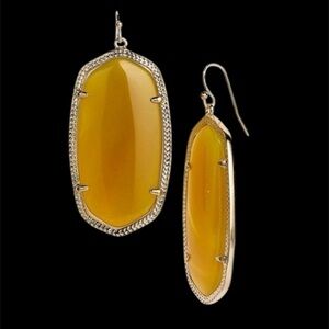 Kendra Scott Danielle Gold Earrings in Yellow Onyx - Rare!